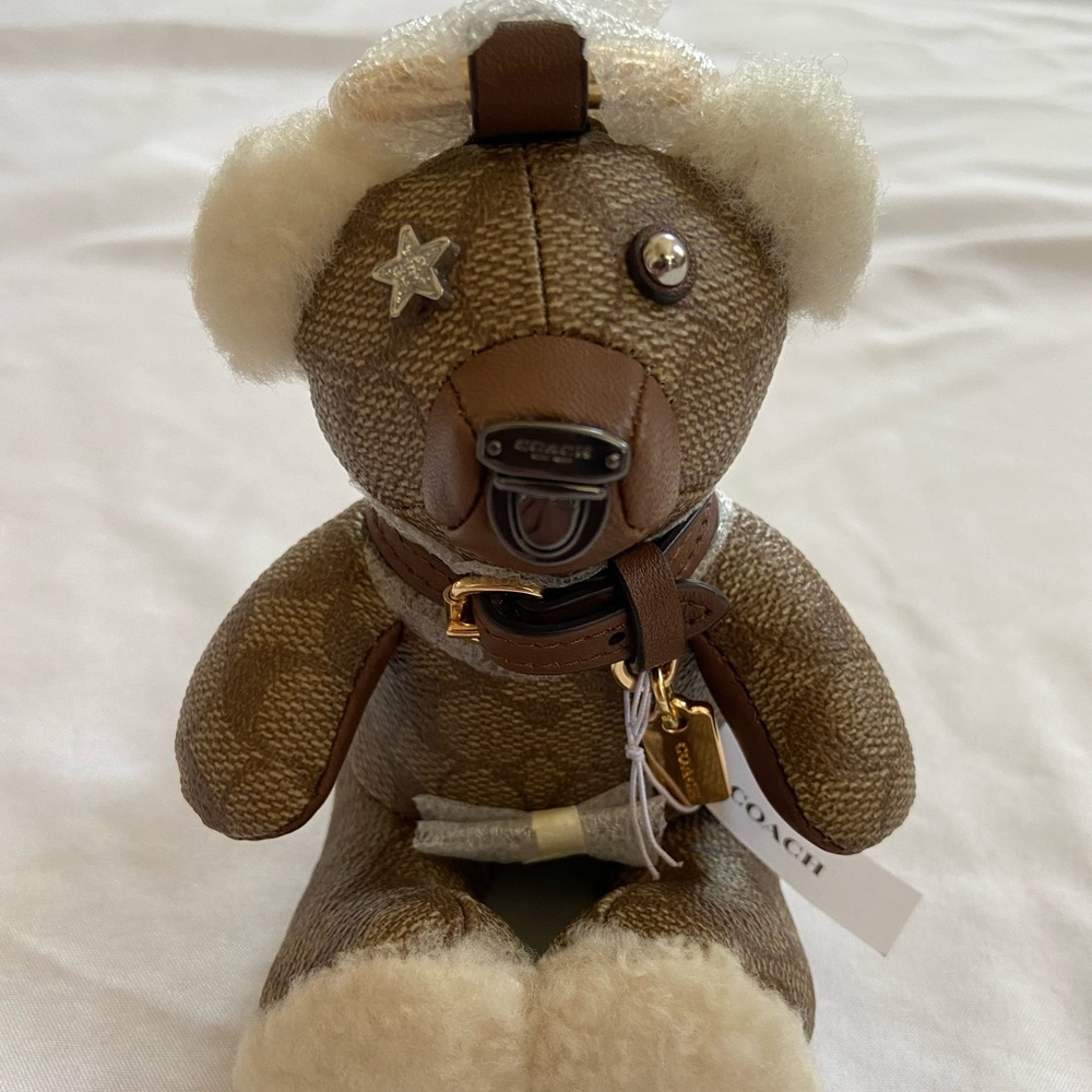 Coach Signature Bear Bag Charm Keychain